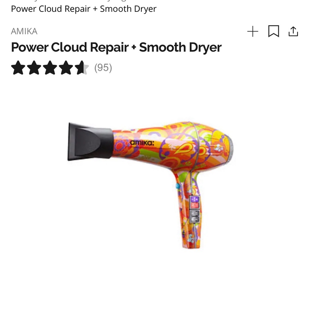 NIB AMIKA BROOKLYN HEAT LIGHTWEIGHT POWER CLOUD FORCE DRYER, 3 HEATING SETTINGS